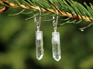 Kryształ górski - kolczyki kryształki