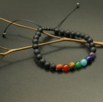 Bransoletka z minerałami  damska/męska - czakry  na zaciąganym sznurku