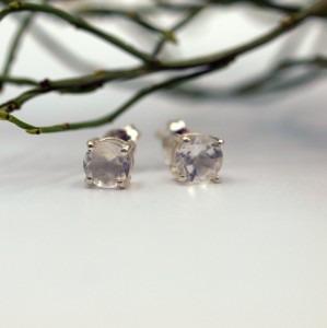 Kryształ górski - kolczyki sztyfty fasetowane okrągłe