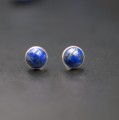 kolczyki lapis lazuli, kolczyki z lapis lazuli, kolczyki sztyfty 10 mm, biżuteria z kamieni naturalnych, niebieskie kolczyki