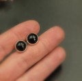 kolczyki czarny turmalin kolczyki turmalin szerl kolczyki sztyfty 10 mm czarne kolczyki z kamieni naturalnych biżuteria z turmalinem kolczyki minimalistyczne