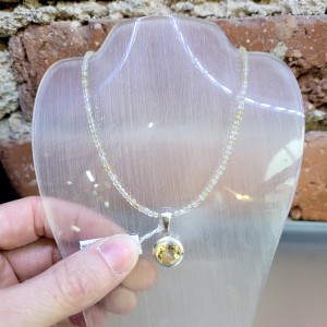 Zamówienie - Naszyjnik i zawieszka z cytrynu. komplet